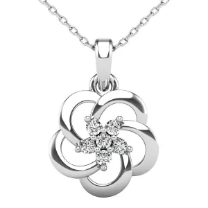 Open Flower Diamond 1/10 Ct.Tw. Pendant