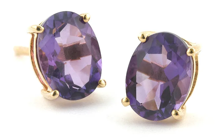 Oval Amethyst Earrings