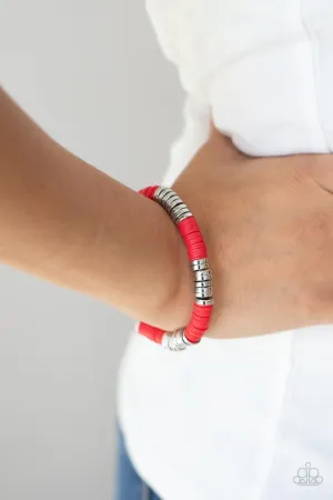 Paparazzi Bracelet ~ Stacked In Your Favor - Red