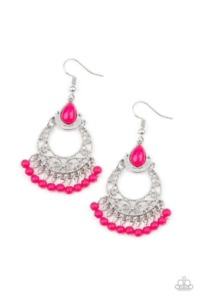 Paparazzi Colorful Colada - Pink Earrings