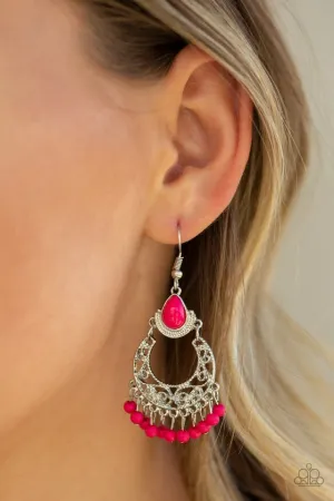 Paparazzi Colorful Colada - Pink Earrings