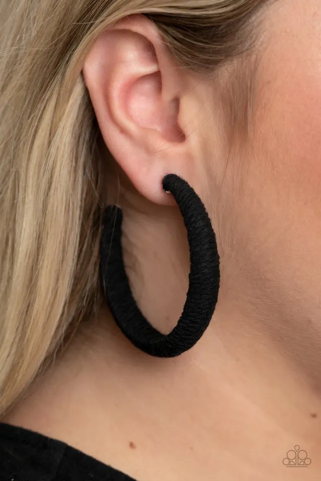 Paparazzi Earring ~ TWINE and Dine - Black