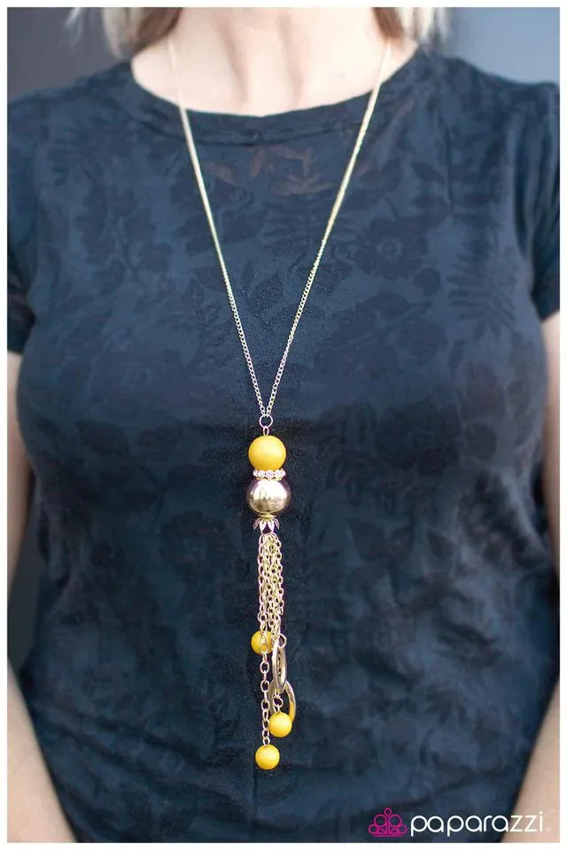 Paparazzi Necklace ~ Leave Them Wanting More - Yellow