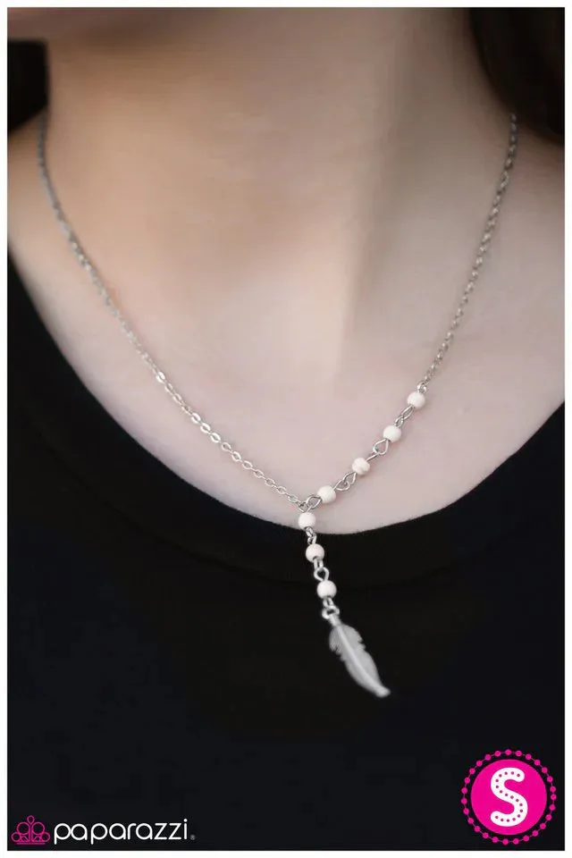 Paparazzi Necklace ~ Leaving The Nest - White