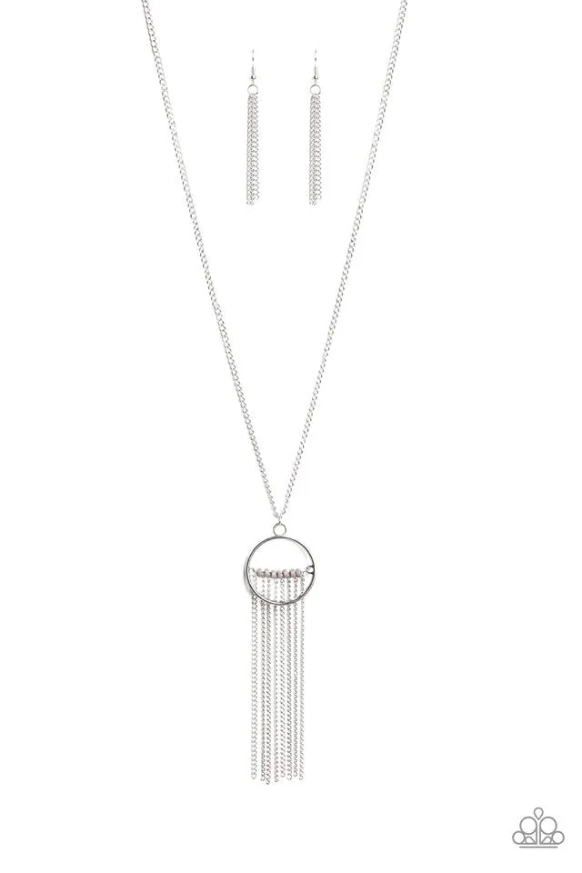 Paparazzi Necklace ~ Terra Tassel - Silver