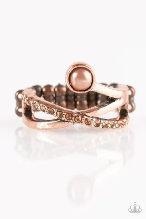 Paparazzi Ring ~ Front GLAM - Copper