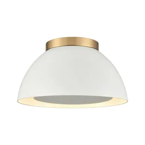 Pelham 2-Light Flush Mount in Satin Brass