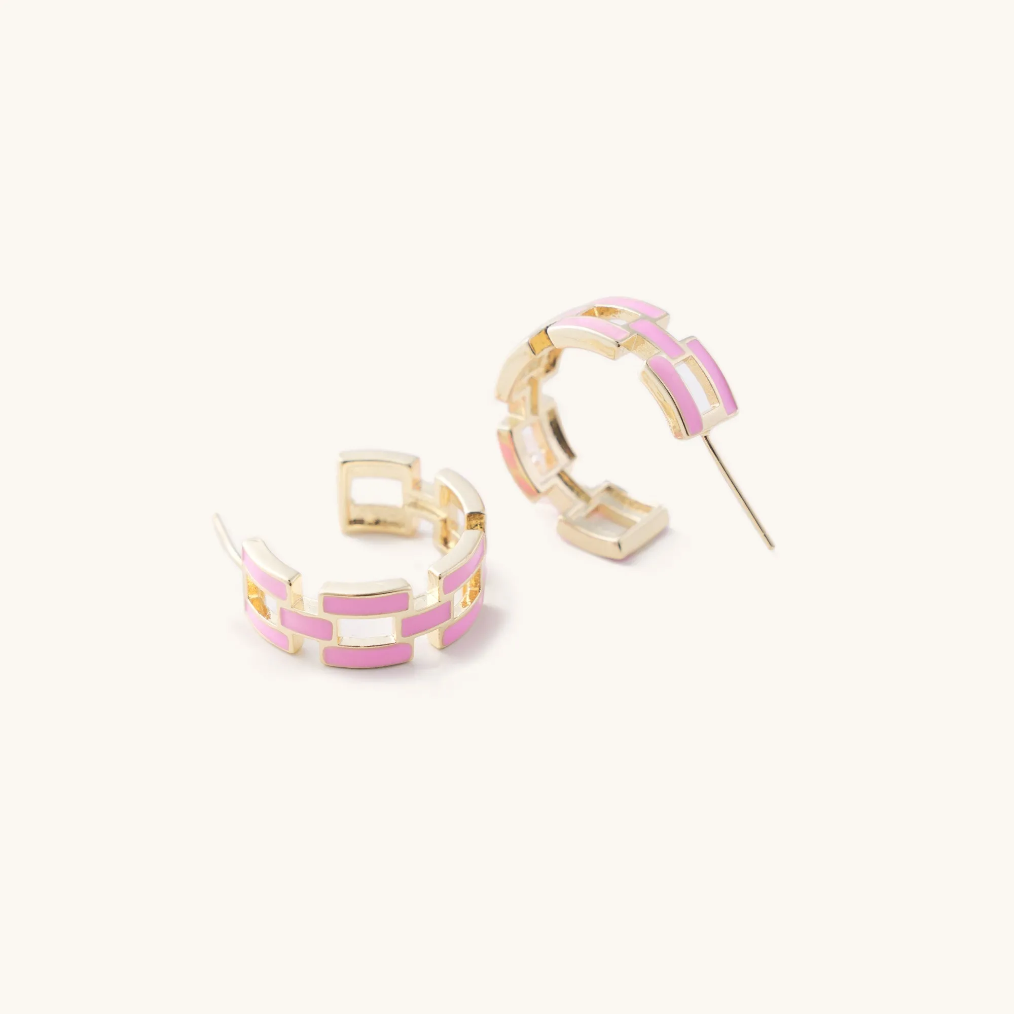 Penny Pink Acrylic Hoops