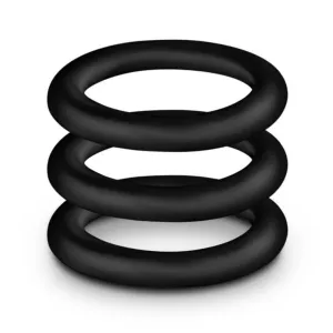 Performance VS2 Silicone Penis Ring Set Small Black 3 Pieces