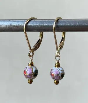 Petite Vintage Cloisonné Earrings