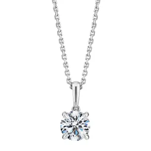 Premium Certified Laboratory Created Diamond, 0.70 carat round brilliant solitaire pendant in 18 carat white gold