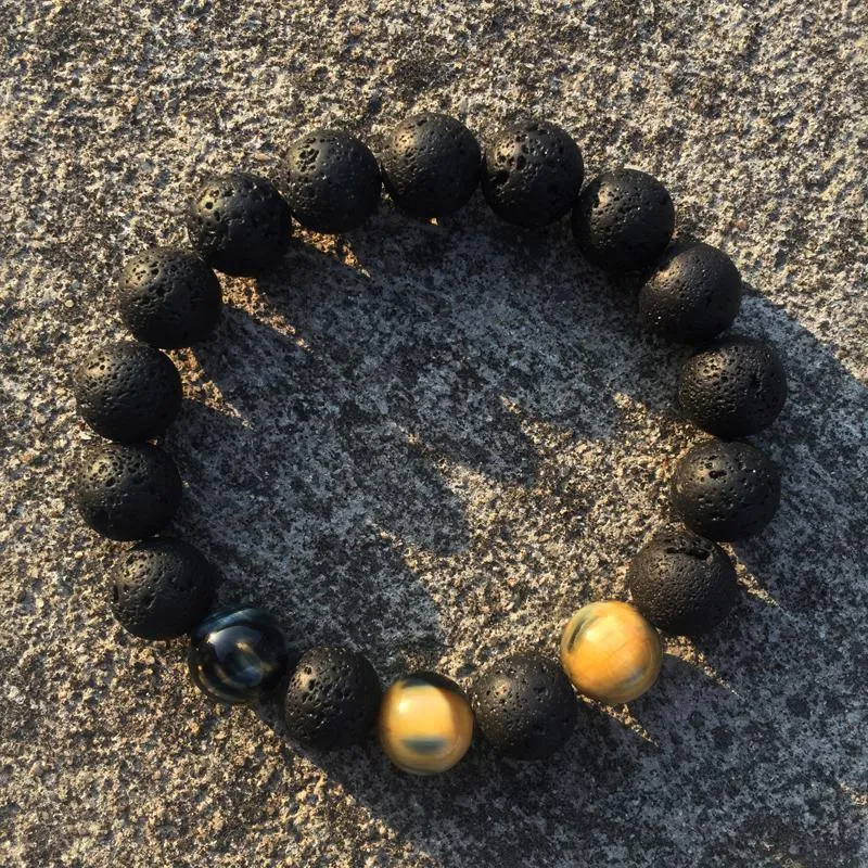 Prime Sinister Lava Stone Beaded Bracelet