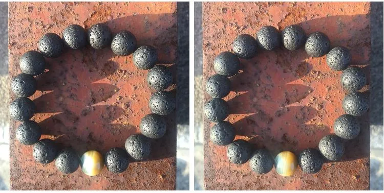 Prime Sinister Lava Stone Beaded Bracelet