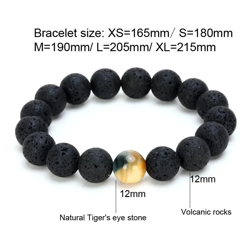 Prime Sinister Lava Stone Beaded Bracelet