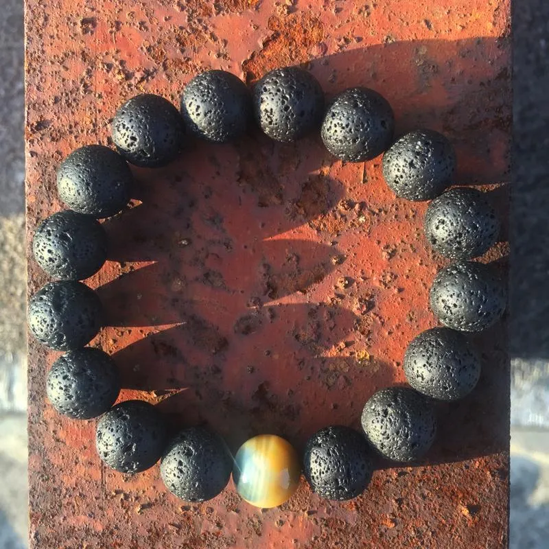 Prime Sinister Lava Stone Beaded Bracelet