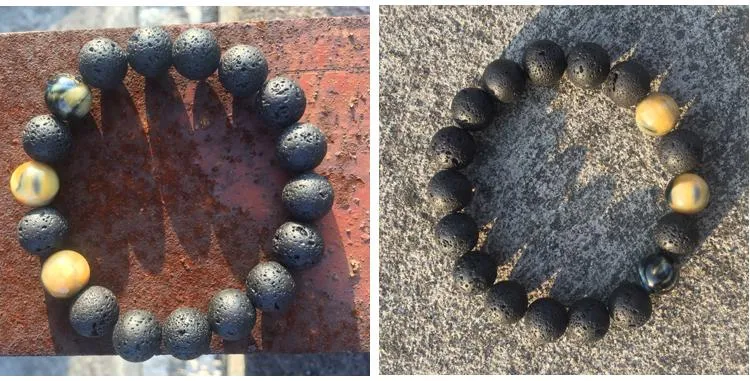 Prime Sinister Lava Stone Beaded Bracelet