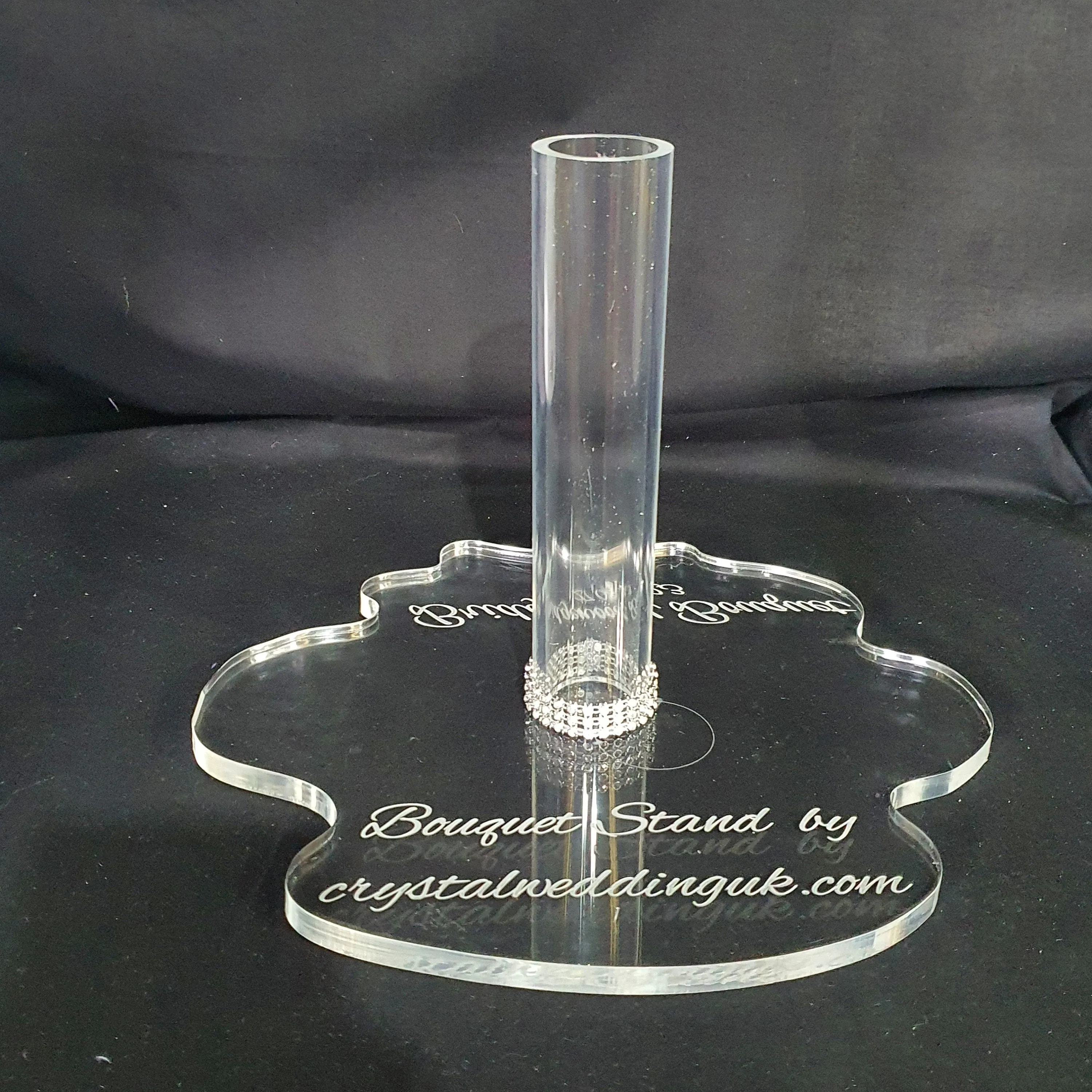 Puddle shaped Acrylic display stand, Personalised Bouquet stand holder - by Crystal wedding uk