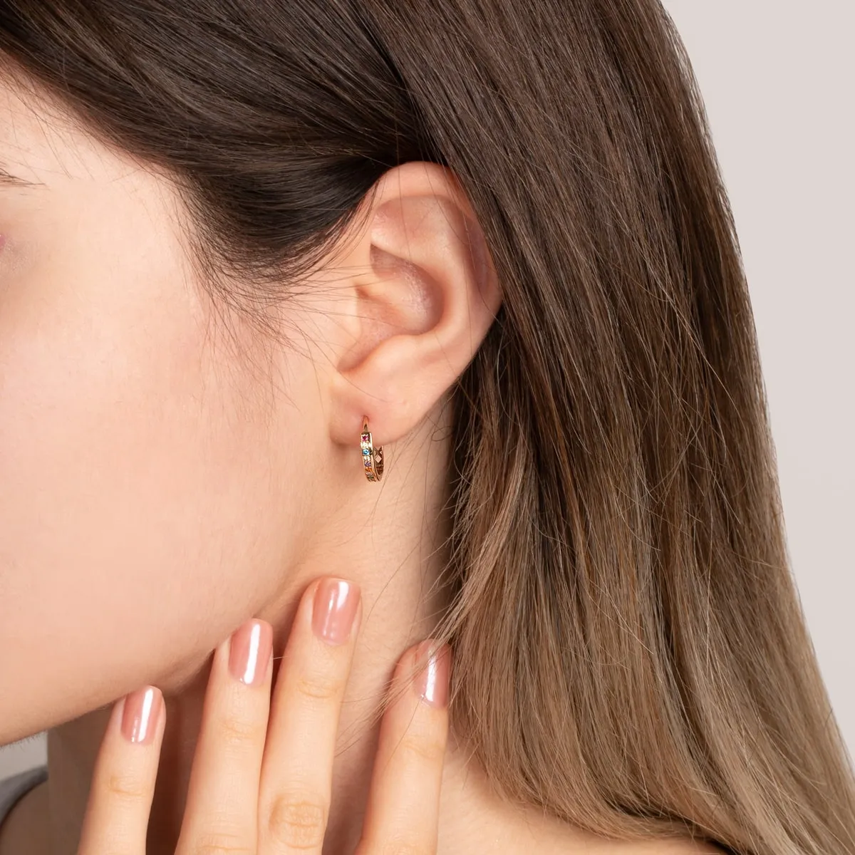 Rainbow Hoop Earrings