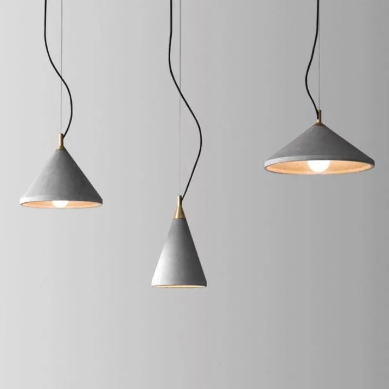 Recycled Concrete & Brass Cone Pendant | BENTU