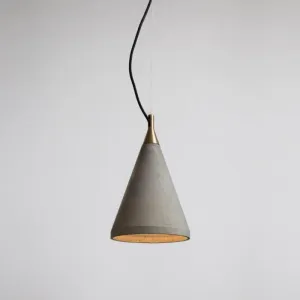 Recycled Concrete & Brass Cone Pendant | BENTU