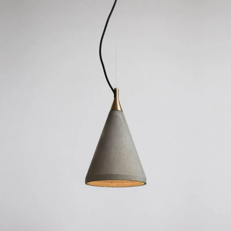 Recycled Concrete & Brass Cone Pendant | BENTU