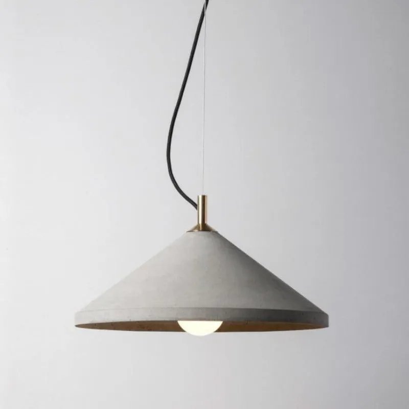 Recycled Concrete & Brass Cone Pendant | BENTU