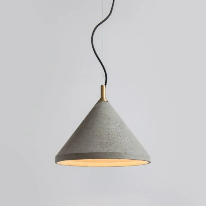 Recycled Concrete & Brass Cone Pendant | BENTU