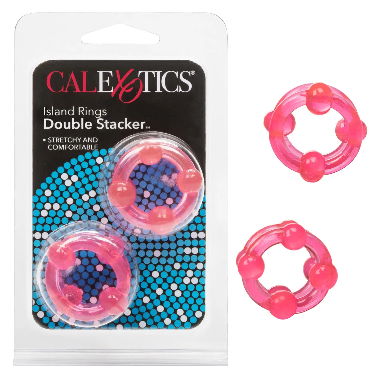 Rings! Island Rings Double Stacker Cock Rings (2 piece set) - Pink