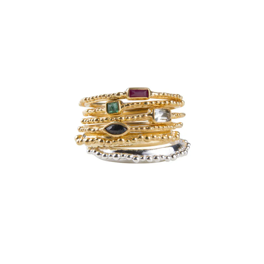 RUBY CROWN STACKER RING