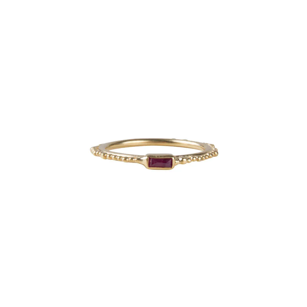 RUBY CROWN STACKER RING