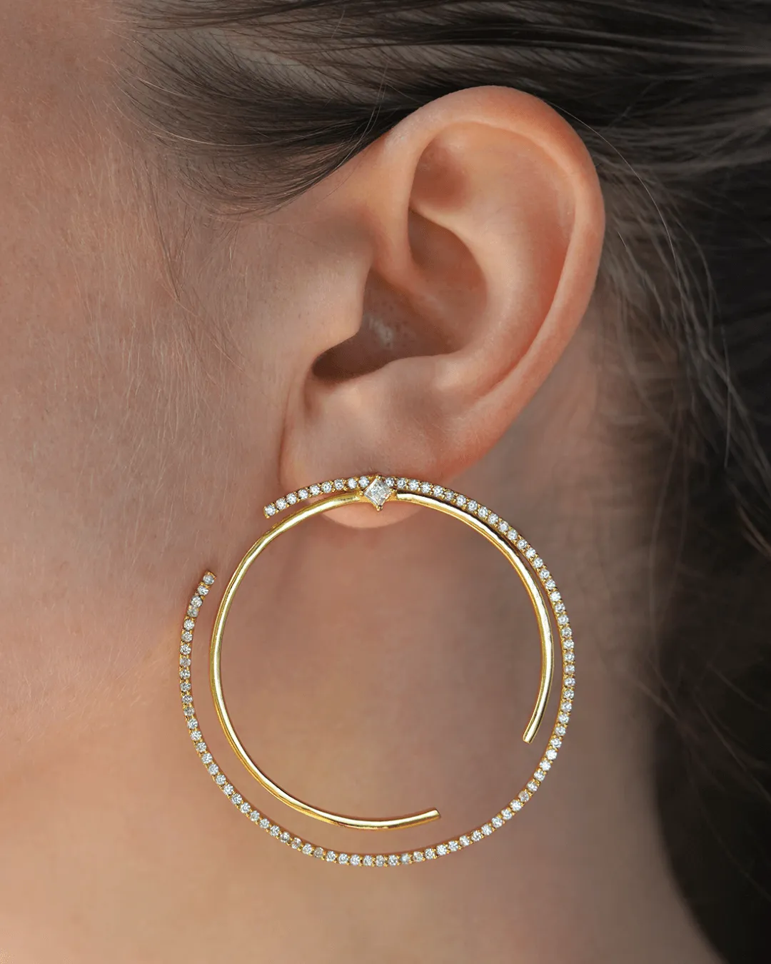 Sacred Circle Gold Earrings