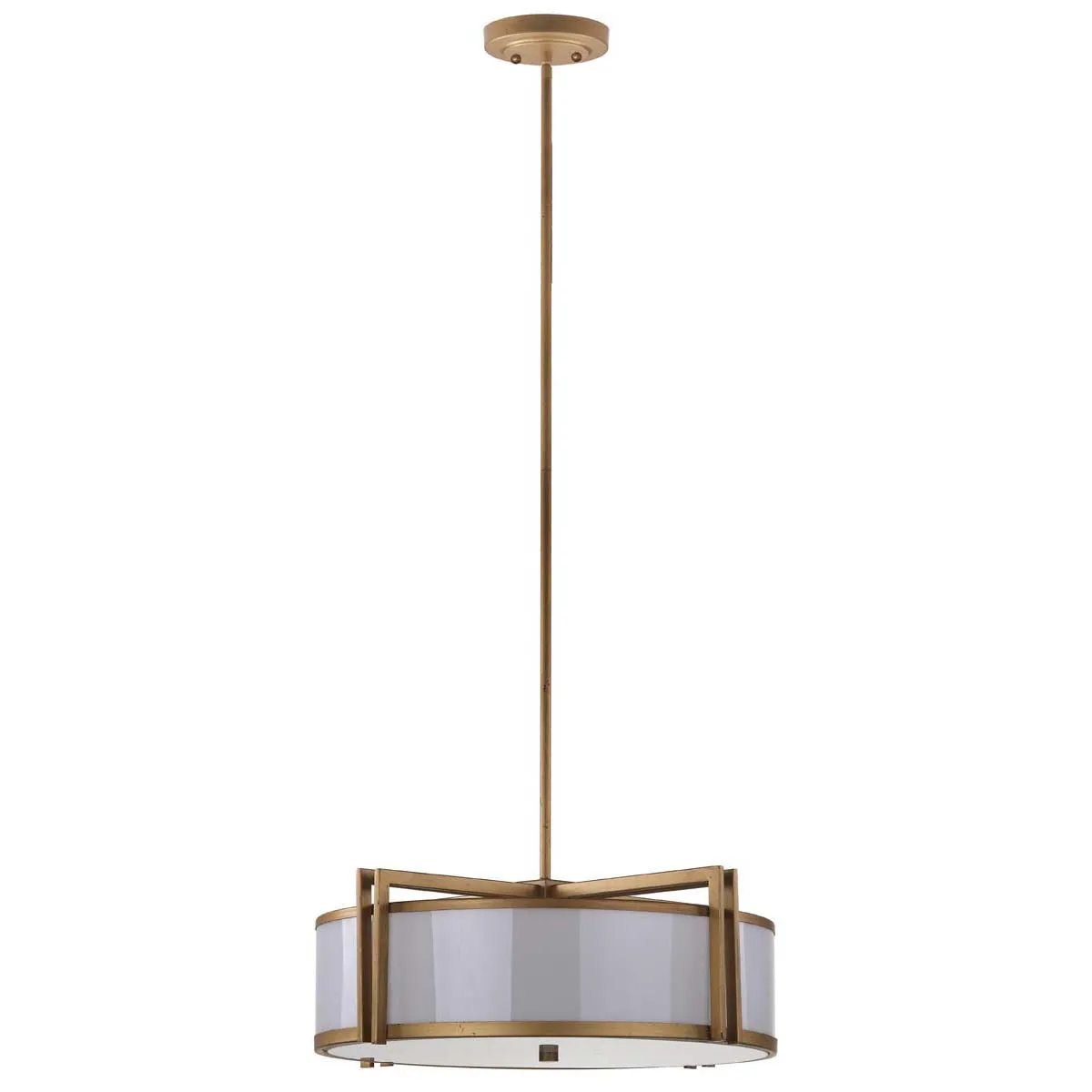 Safavieh Dark Grey 5 Light Antique Gold 21 Inch Dia Drum Adjustable Pendant Light, LIT4185