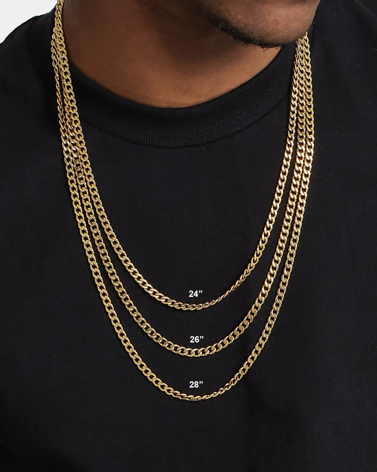 Saint Morta 5MM Cuban Link Chain Set Gold