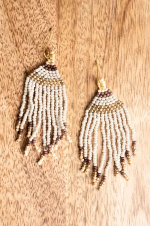 SALE! Corean Ivory Multi Seed Bead Earrings