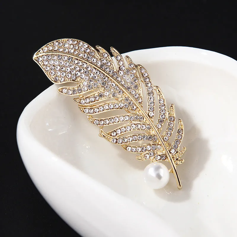 SB338 - Feather leaf Brooch