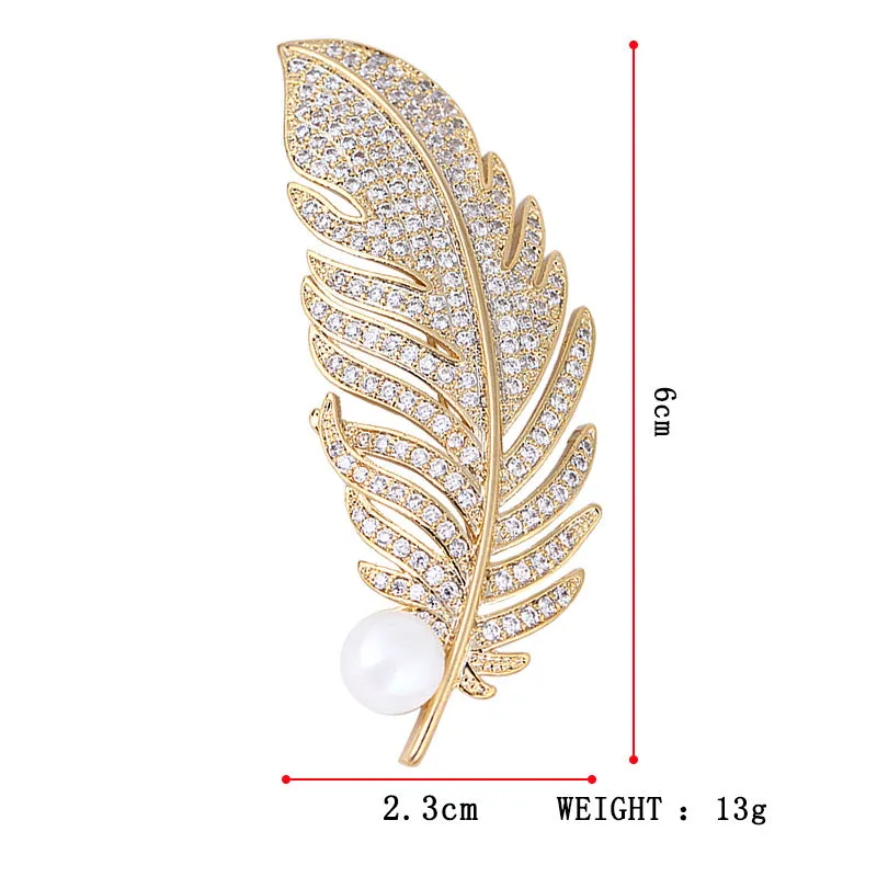 SB338 - Feather leaf Brooch