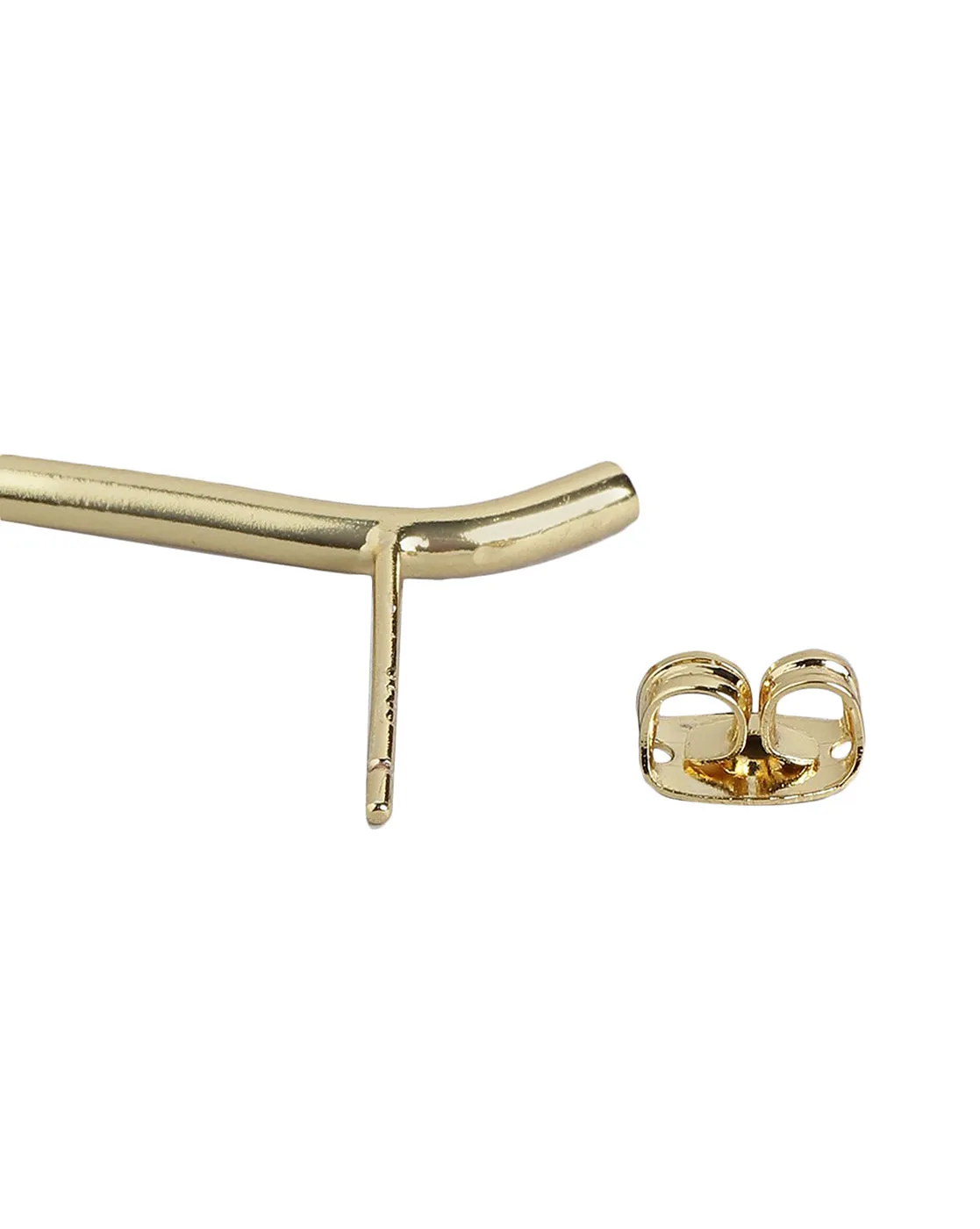 Set Of 2 Gold Plated Contemporary Hoop Earring