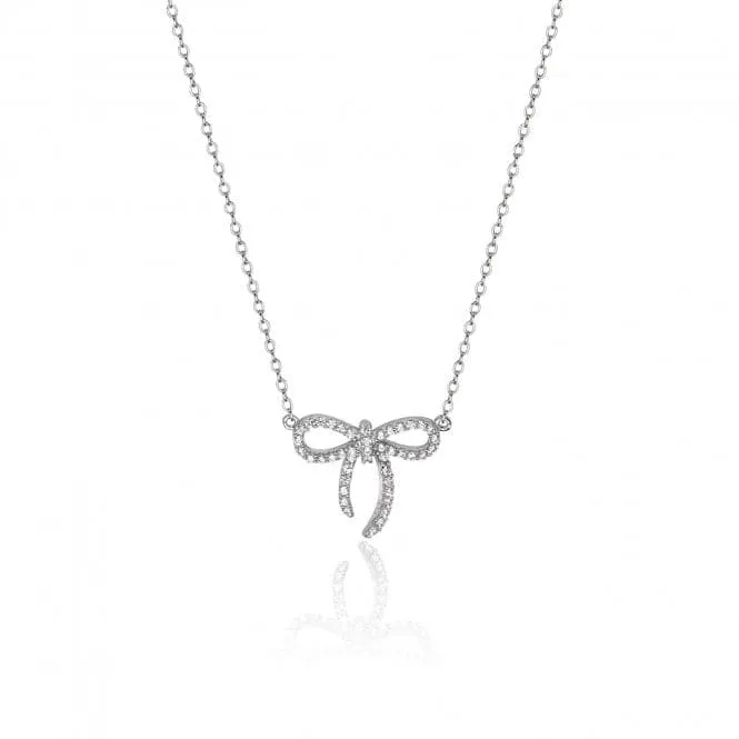 Silver & Co Fine Open Bow Cubic Zirconia Pendant SPG0038