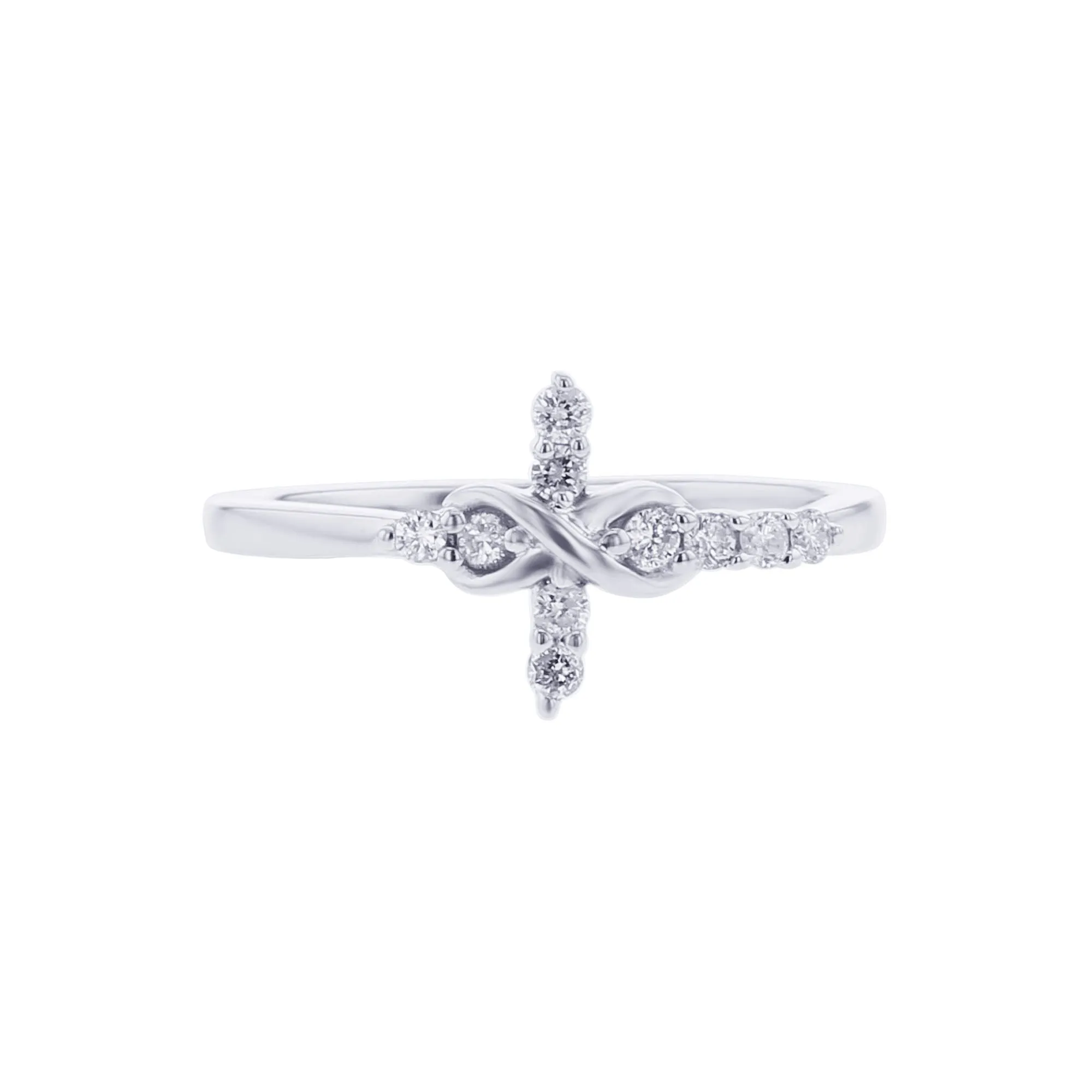 Silver Eternal Faith Diamond Ring