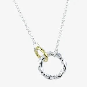 Silver Twin Rings Necklace