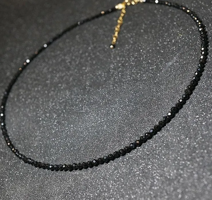 Simple Black Beads Necklace