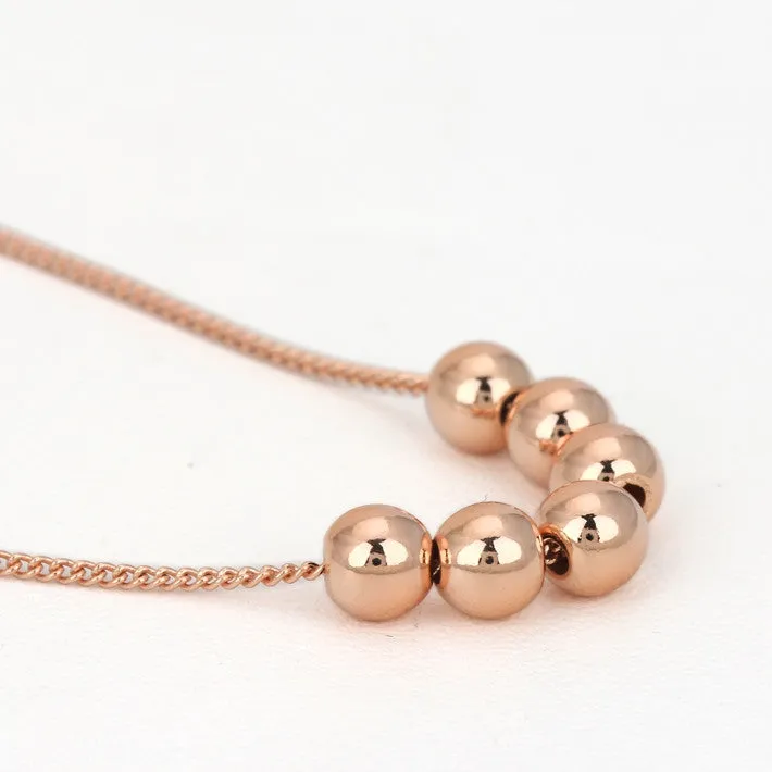 Small Bead Ball 18K Rose Gold Plated Pendant Necklace Jewelry CZ Crystal Wholesale Wedding Gift For Women Top Quality