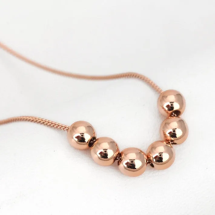 Small Bead Ball 18K Rose Gold Plated Pendant Necklace Jewelry CZ Crystal Wholesale Wedding Gift For Women Top Quality