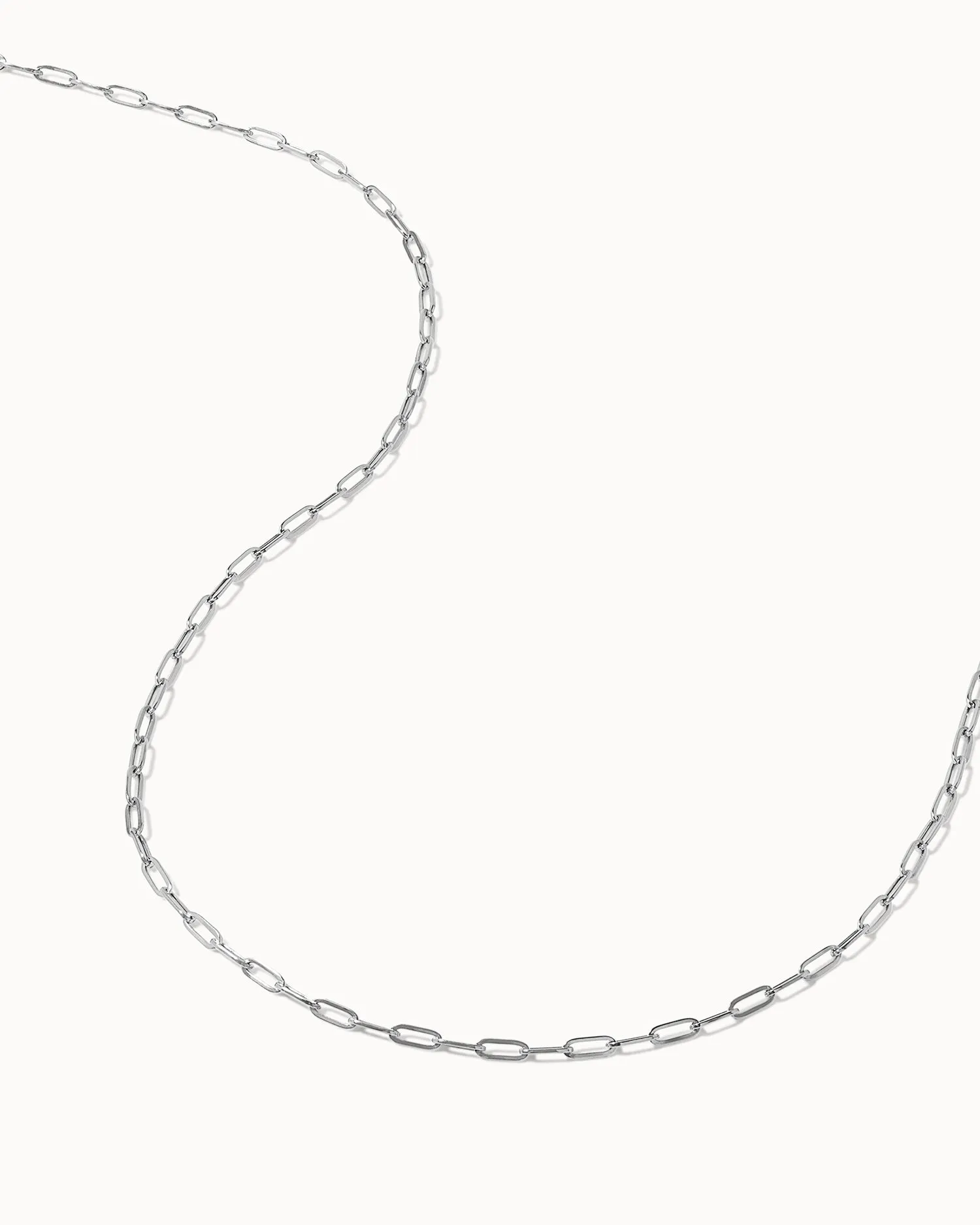 Solid White Gold Paper Chain Necklace