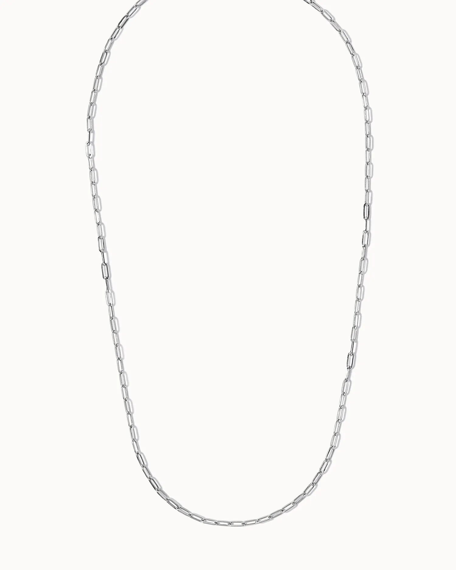 Solid White Gold Paper Chain Necklace