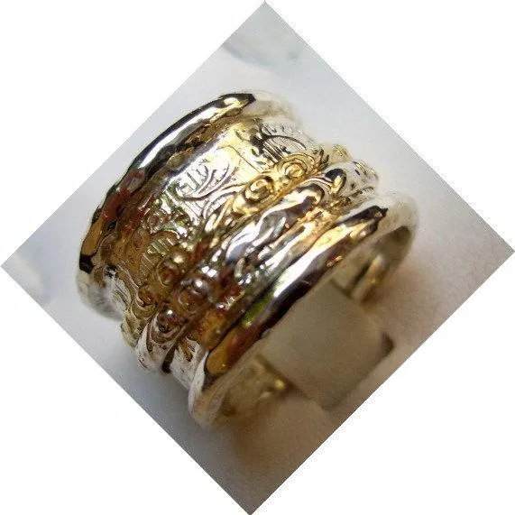 Spinner ring spinning ring silver gold jewelry Israeli rings Meditation ring