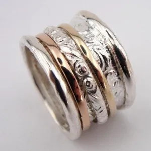 Spinner ring spinning ring silver gold jewelry Israeli rings Meditation ring