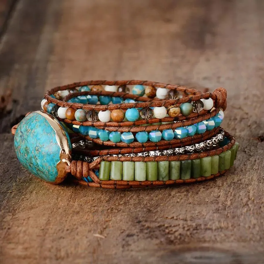 Spiritual Natural Stones Wrap Bracelets