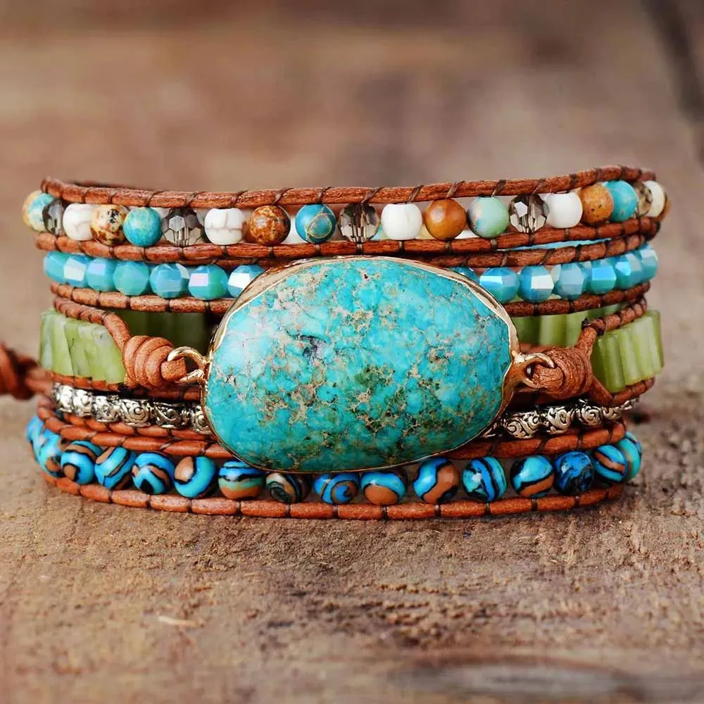 Spiritual Natural Stones Wrap Bracelets