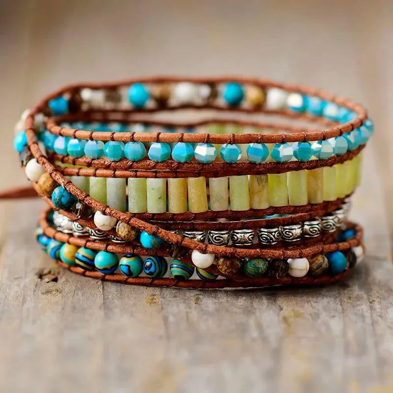 Spiritual Natural Stones Wrap Bracelets